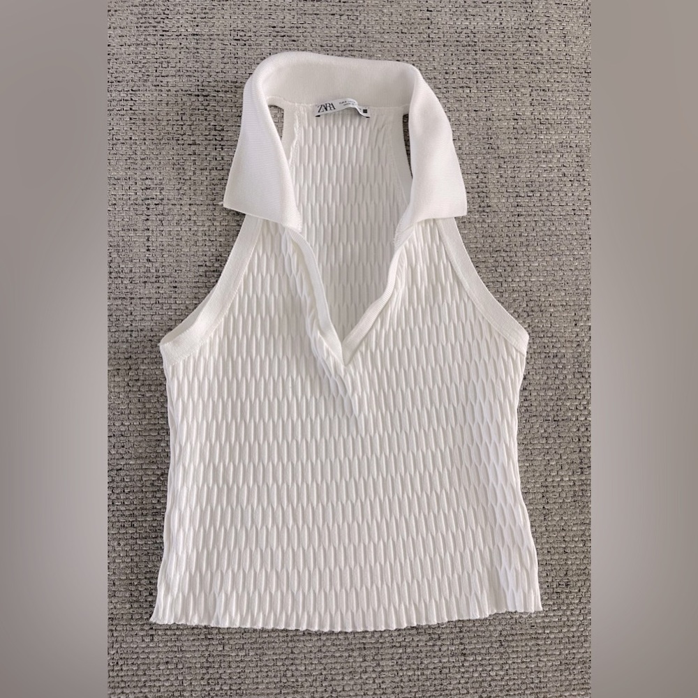 Zara sleeveless collared shirt